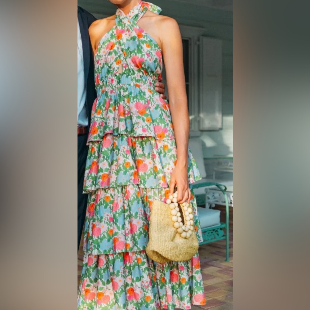 Vibrant Floral Tiered Maxi Dress Hyacinth House
